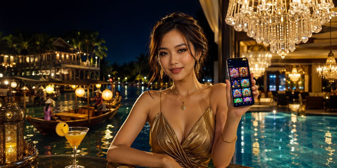 Cảnh mô phỏng người chơi cá cược tại khu vực sông Mekong